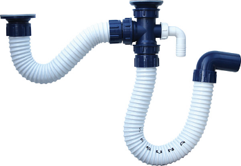 Gibljivi armirani sifon za dvodelnu sudoperu, p1