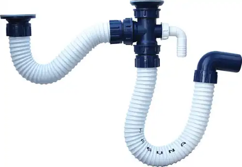 Gibljivi armirani sifon za dvodelnu sudoperu, p1