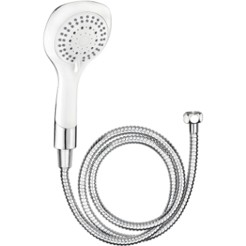 CARBALO Tuš set, beli, rukča 5 vrsta Mlaza i crevo