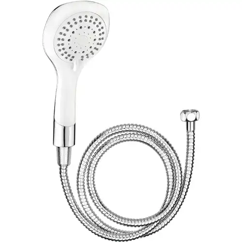 CARBALO Tuš set, beli, rukča 5 vrsta Mlaza i crevo