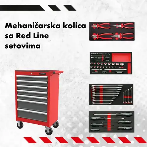 Kolica+ RED LINE setovi alata
