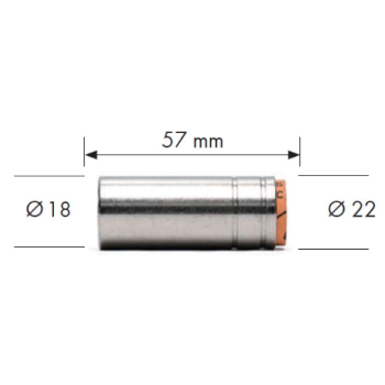 MB25 AK gasna mlaznica - šoba,cilindrična,fi.18mm