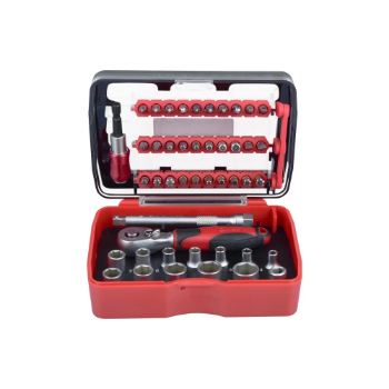 Set 1/4in umetaka i nasadnika sa račnom, 46 komada