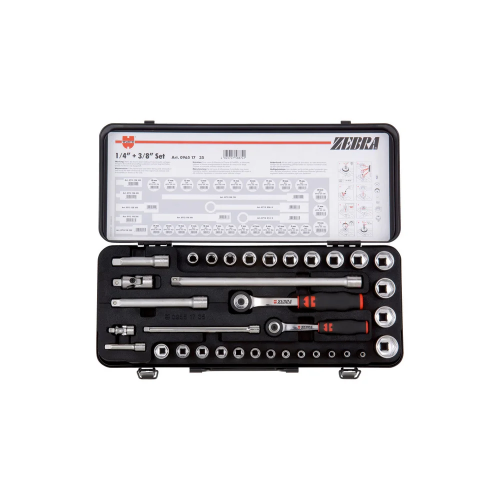 Set ZEBRA nasadnih ključeva 1/4" + 3/8", 35 delova