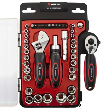 Set nasadnika 1/4 i 3/8 sa račnom i pod.ključem