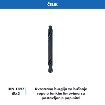 HSS dvostrana spiralna burgija