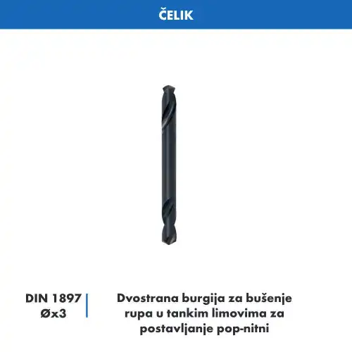 HSS dvostrana spiralna burgija