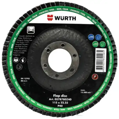 Lamel. disk, Basic za inox, konični, 115mm, G80