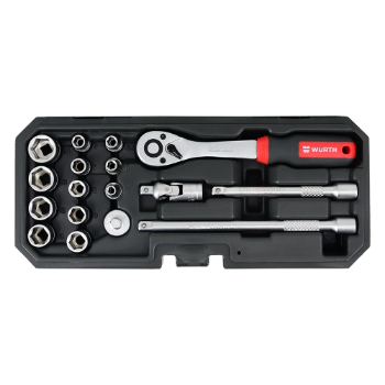 Set Red Stripe nasadn. ključ. 1/4''6ugaoni,17KOM