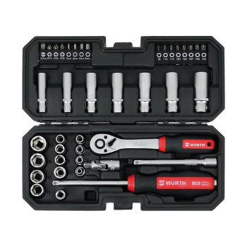 Set Red Stripe nasadn. ključ. 1/4''6ugaoni,40KOM