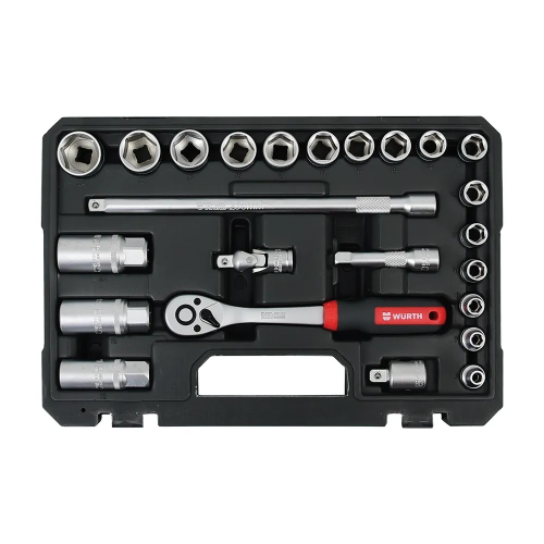 Set Red Stripe nasadn. ključ. 3/8'',6ugaoni,24KOM