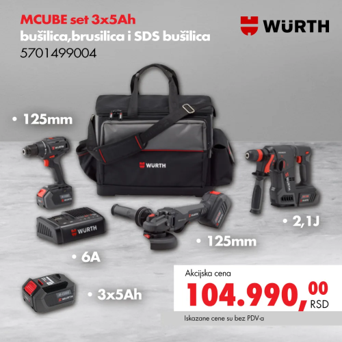 MCUBE set mašina sa baterijama i punjačem