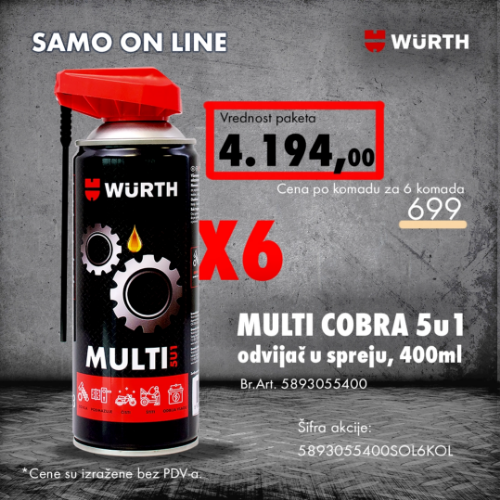 Fotografija Multi 5 u 1, odvijač u spreju 400ml, 6kom