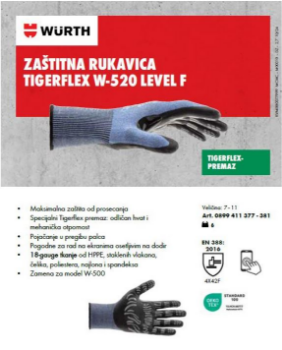 Fotografija Rukavice protiv prosecanja TIGERFLEX W-520(F)