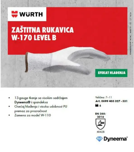 Fotografija Rukavice za zaštitu od prosecanja, W-170(B)